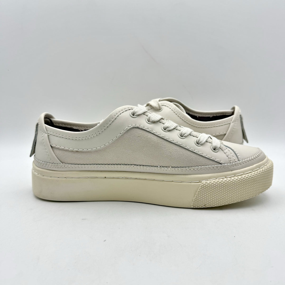 ALLSAINTS Womens Milla Casual Sneaker EU 37 US 7 Off White Leather NWOB