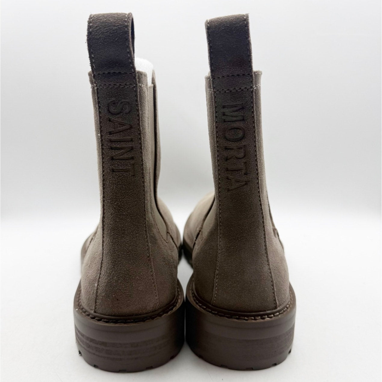 Saint Morta Men's Chunky Chelsea Boots Size 10 EU 44 Taupe Gray NIB