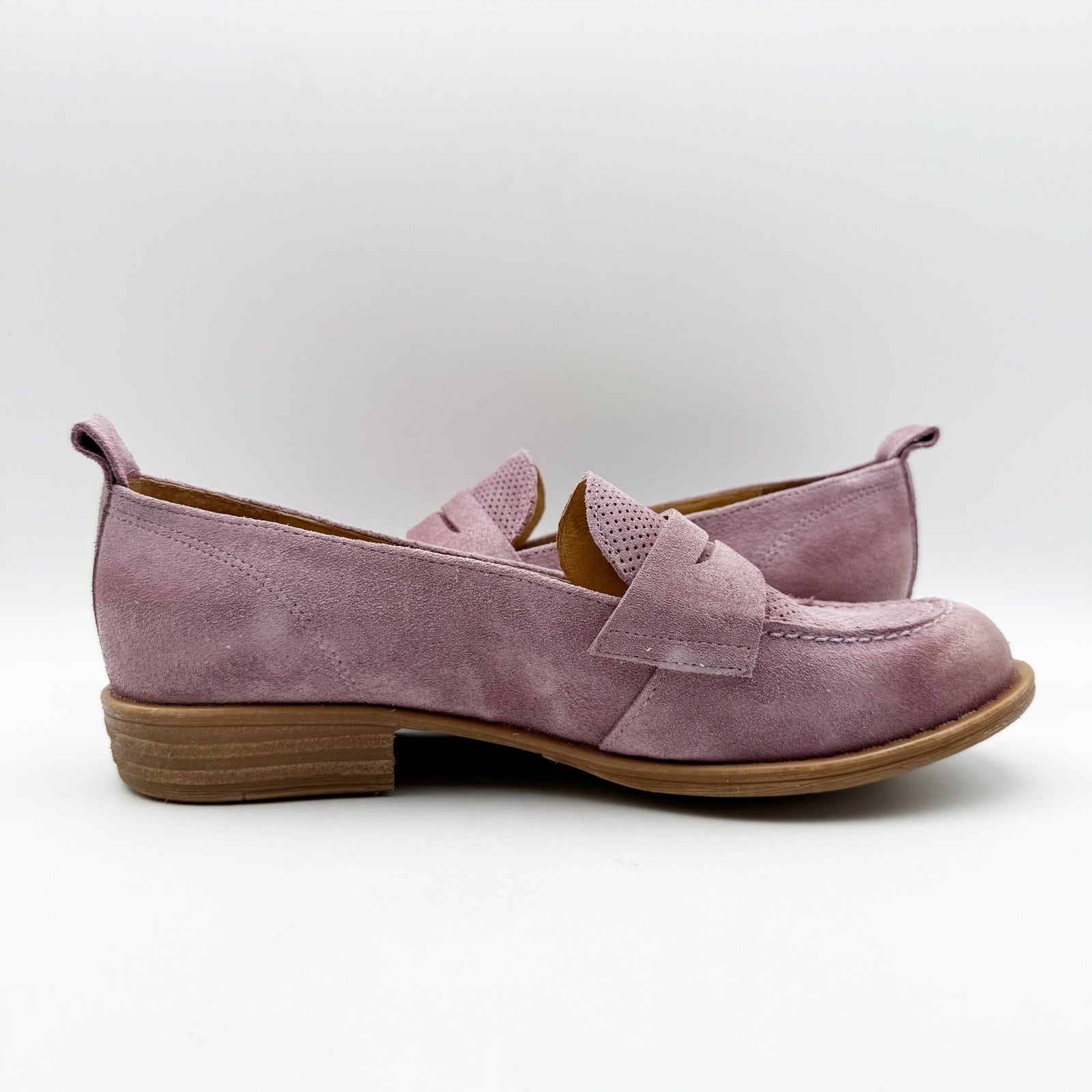Miz Mooz Womens Gracie Loafer Size EU 39 US 8.5 Purple Suede Pump Heeled NIB
