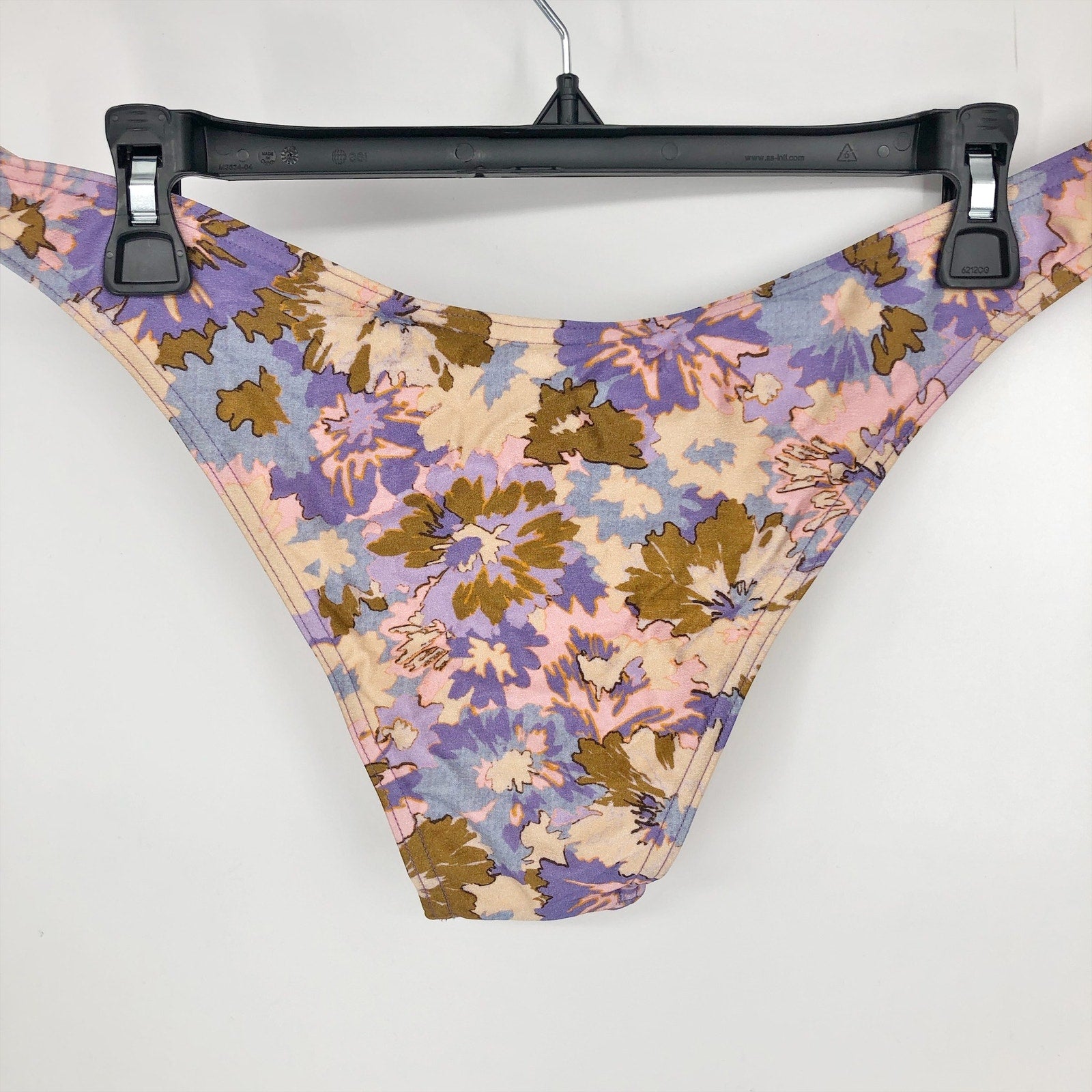 Zimmermann Violet Scoop Bikini Bottoms 3 Large Purple Multi Floral Swimwear NWOT