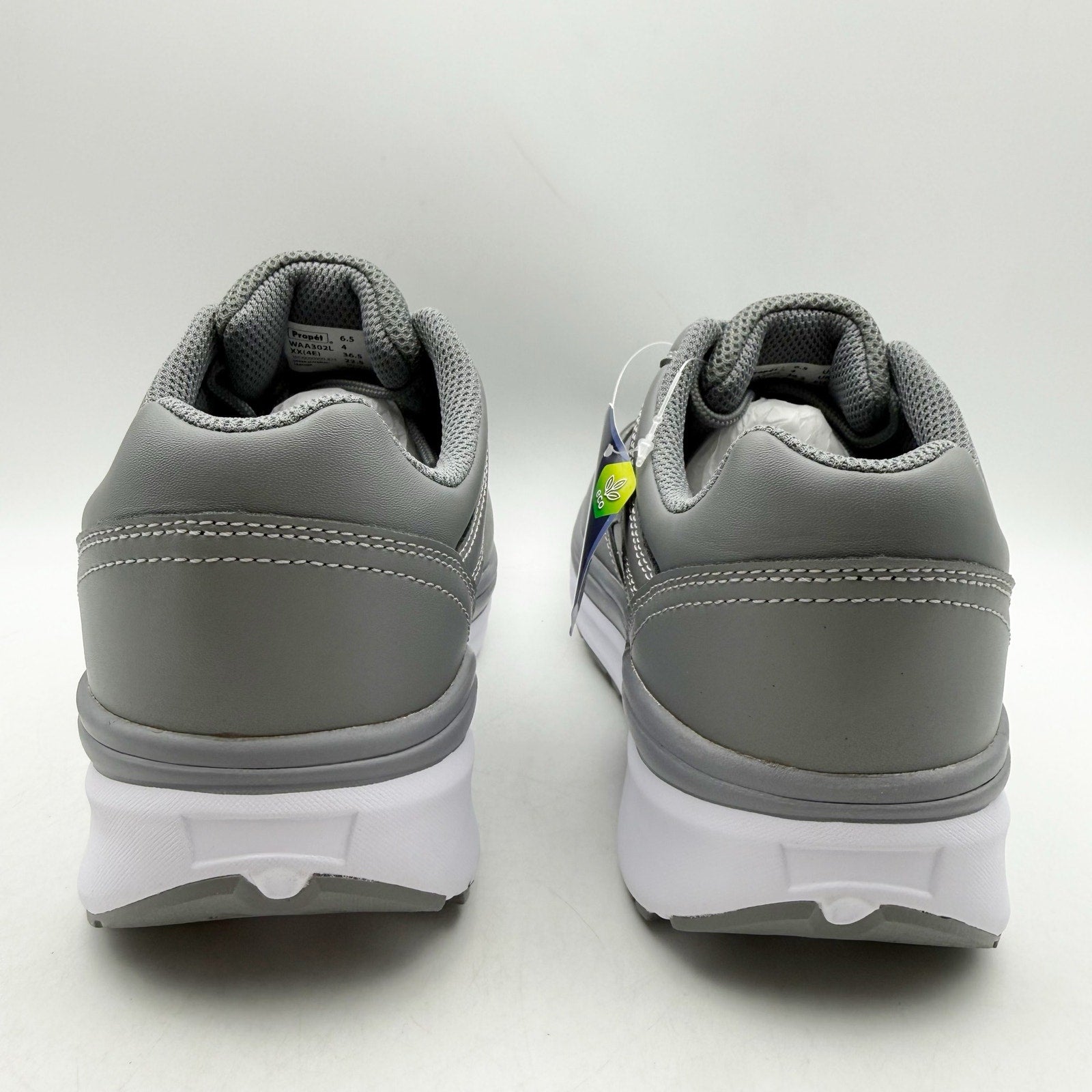 Propet Womens Ultima Sneakers US 6.5 Wide Grey White Leather Athletic Shoes NIB