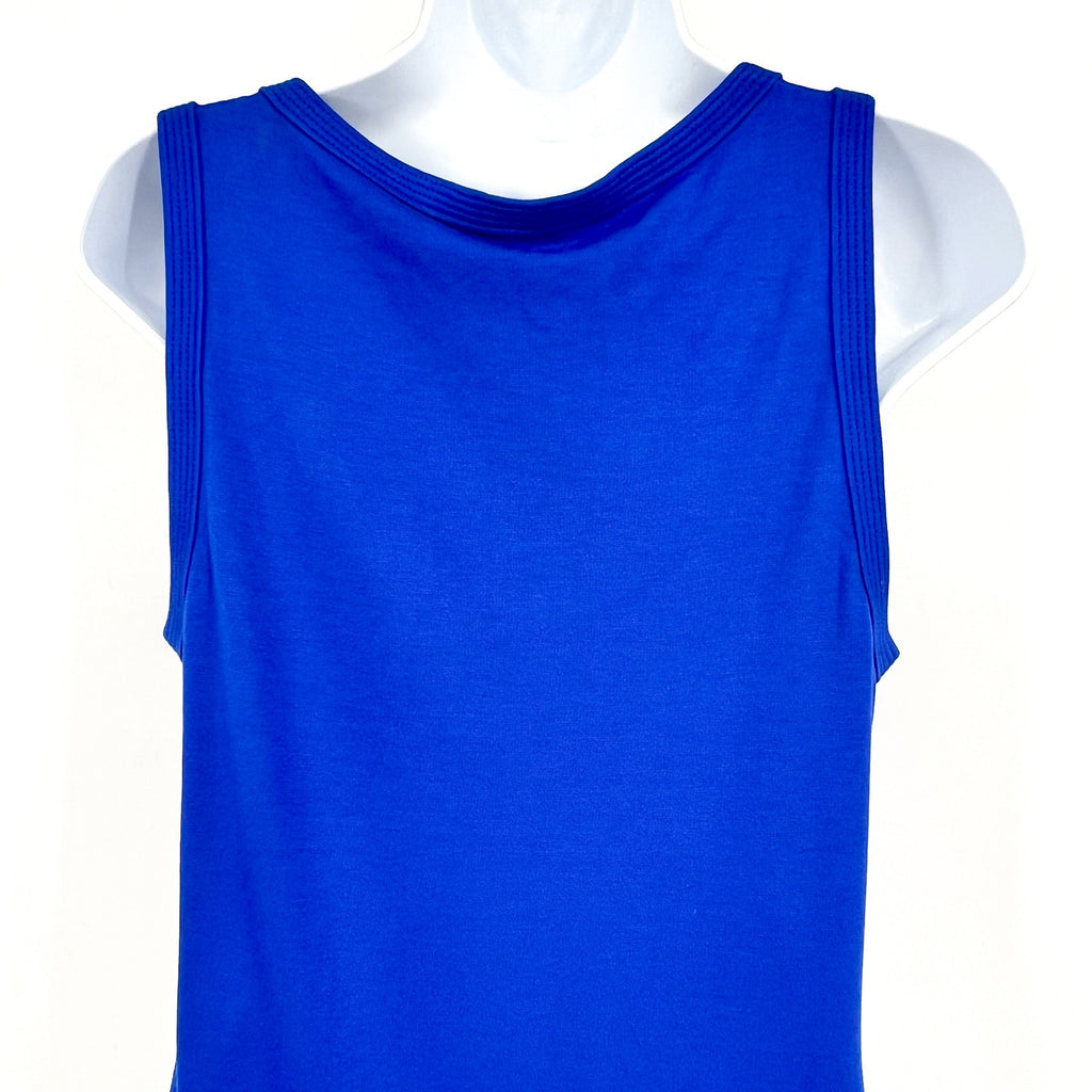 TOMMY BAHAMA Sleeveless Knit Midi Dress Medium Mazarine Blue Drapey Ponte NWT