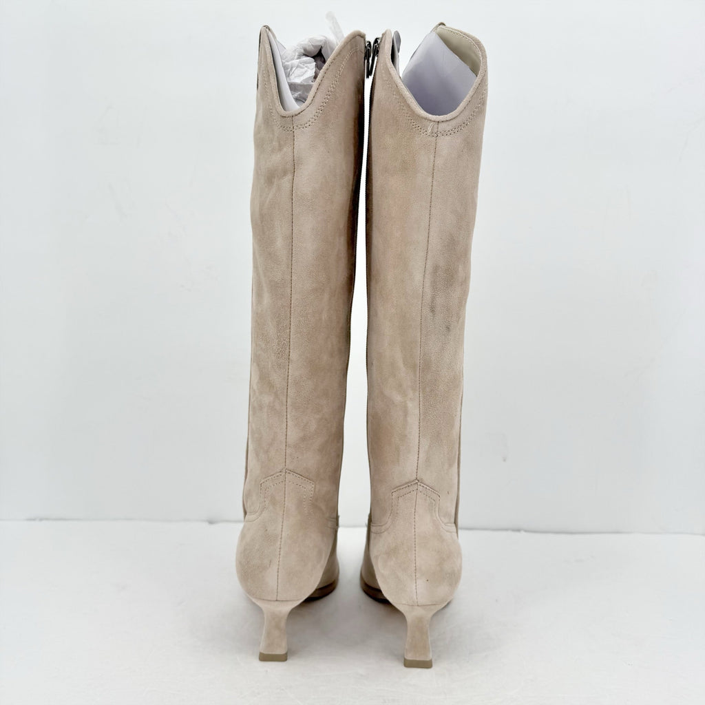 Dolce Vita Womens Ariana Boots US 9 EU 40 Taupe Suede Heel Western NIB