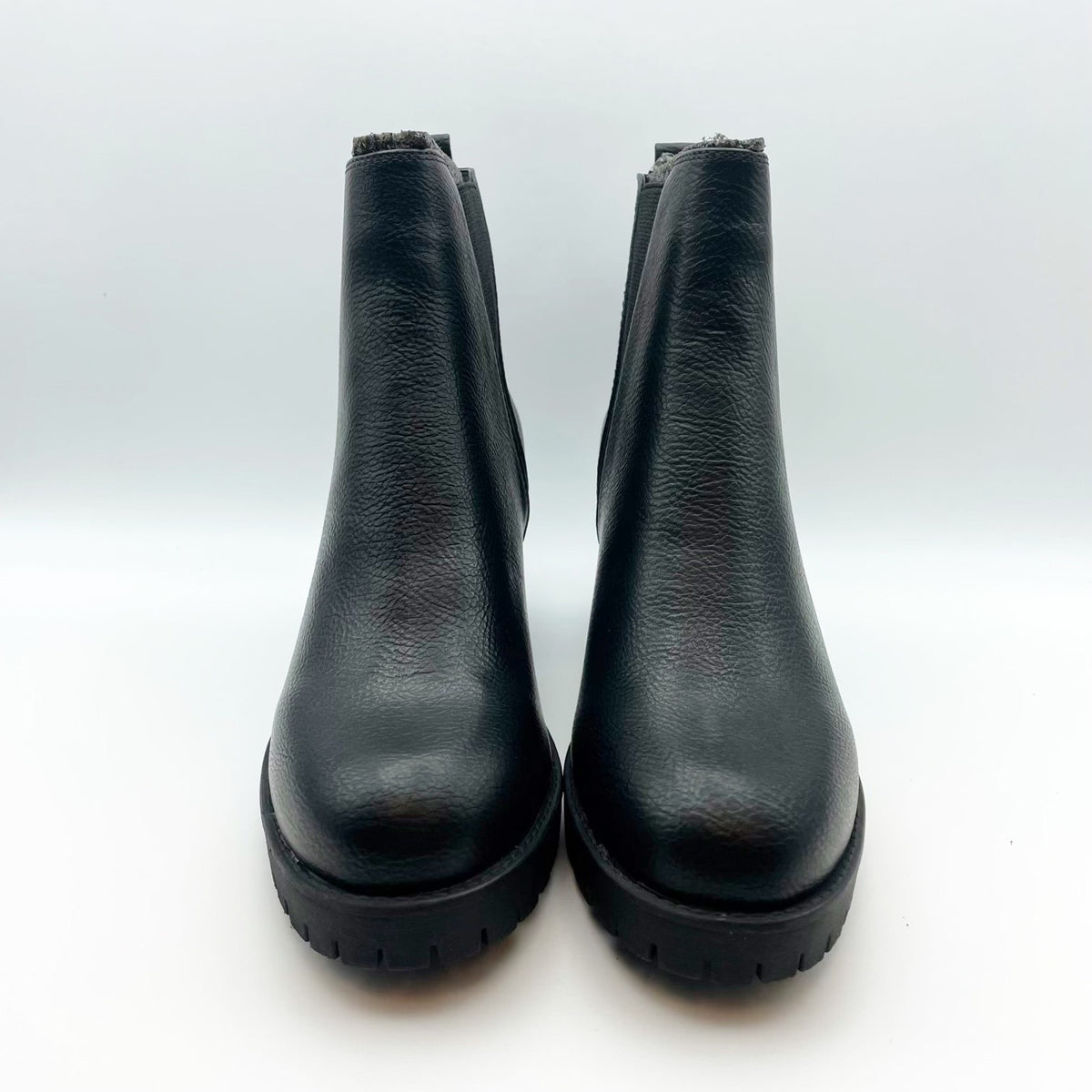 MIA Women's Jody Chelsea Boots Size 9 Medium Black Vegan Leather Lug Sole NIB