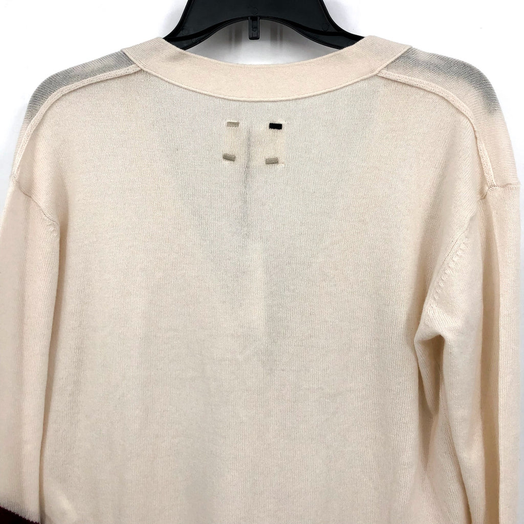 LABEL Women's Go-To Cardigan Sweater Small Putty Beige Wool Cashmere V-Neck NWT