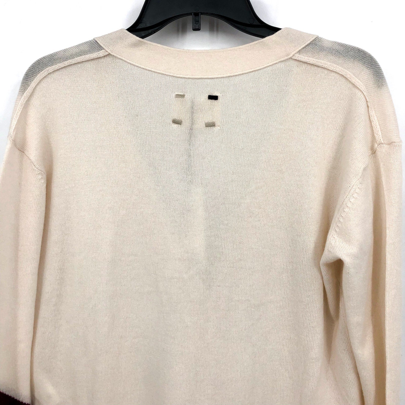 LABEL Women's Go-To Cardigan Sweater Small Putty Beige Wool Cashmere V-Neck NWT