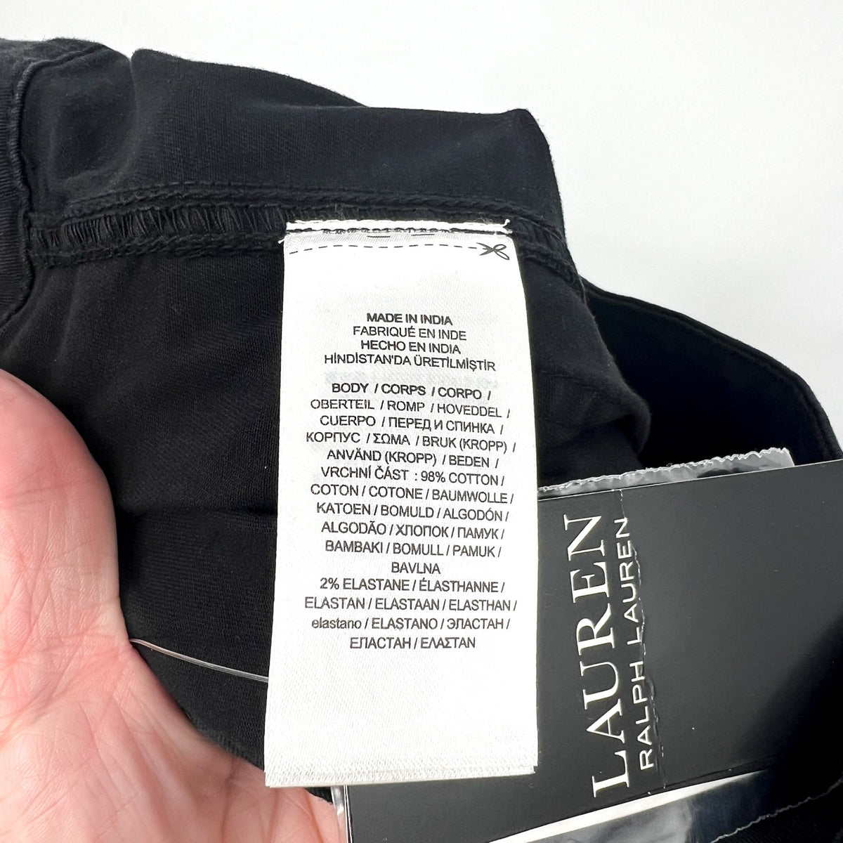 LAUREN RALPH LAUREN Womens Wide Leg Cropped Pants Size 2 Black Stretch Chino NWT