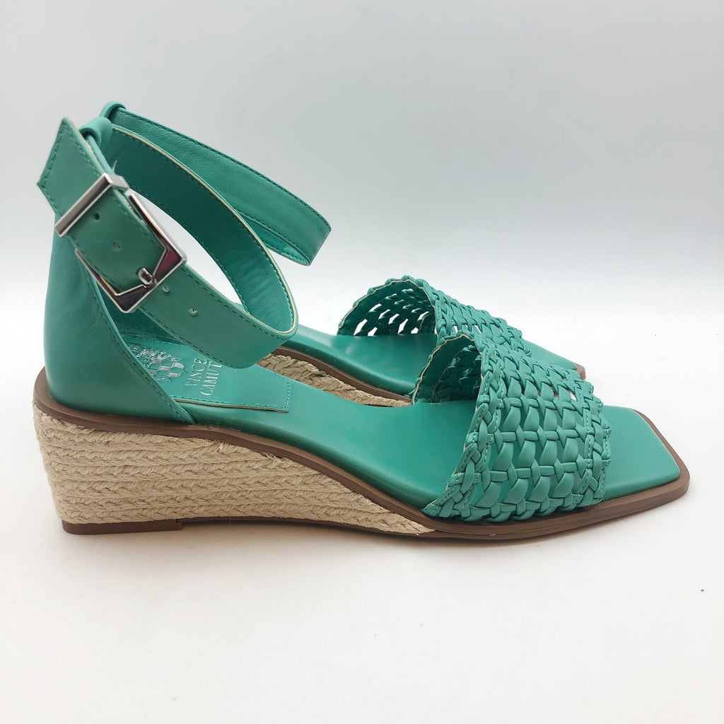 Vince Camuto Womens Bretandi Espadrille Wedge Sandals Size 7.5 Blue Green NIB