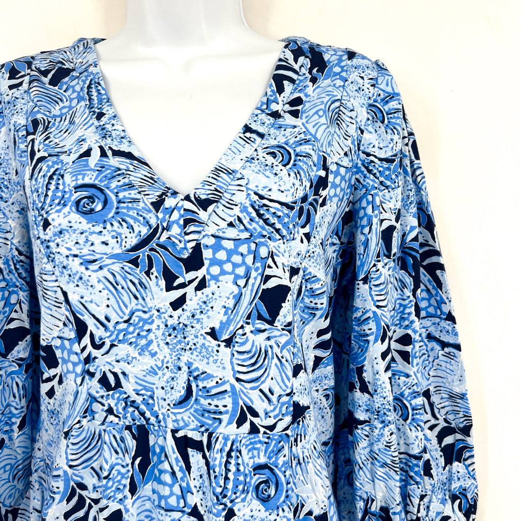 LILLY PULITZER Womens Cass Dress Medium Bonaire Blue Coastal Constellation NWT
