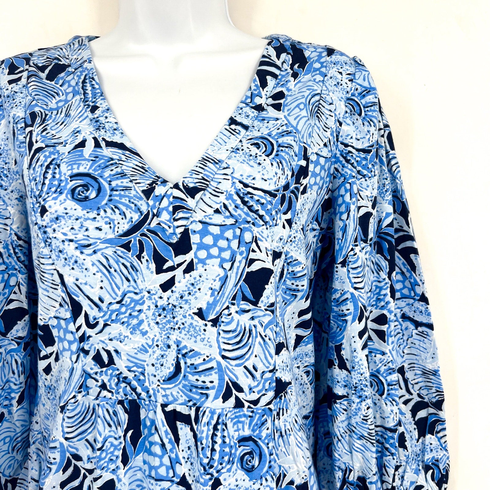 LILLY PULITZER Womens Cass Dress Medium Bonaire Blue Coastal Constellation NWT