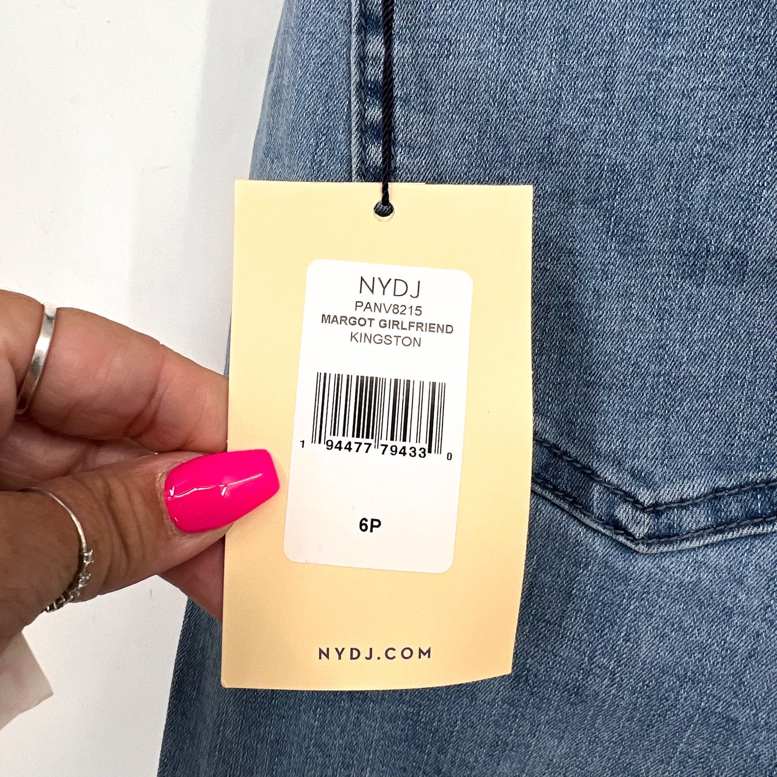 NYDJ Womens Margot Girlfriend Jeans Size 6 PETITE Kingston Blue NWT