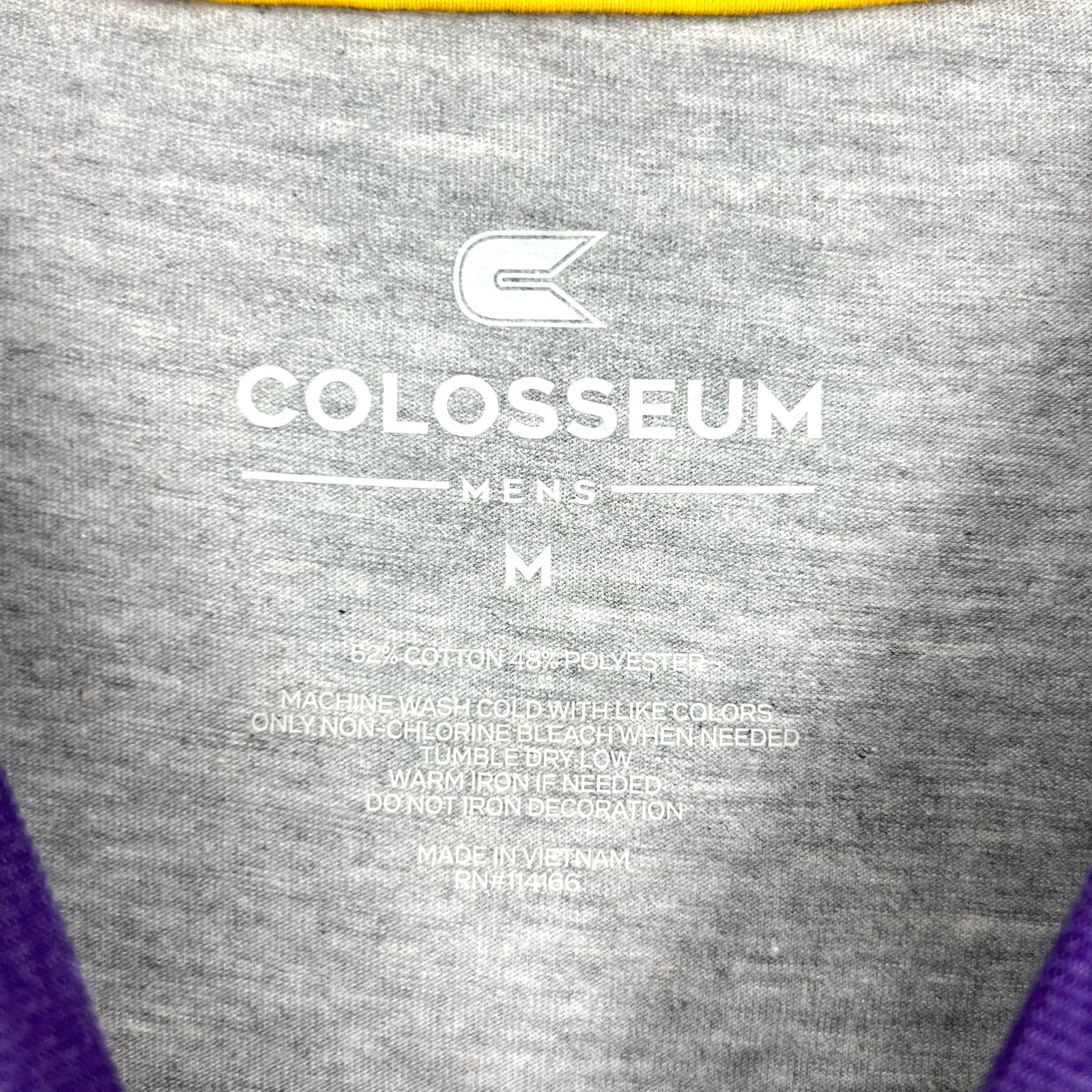 COLLOSEUM Mens East Carolina Pirates Baseball Tee Medium Grey Purple NWT