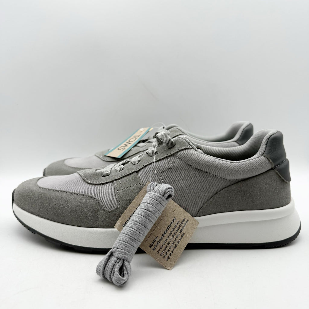Toms Mens Travel Lite Retro Sneakers US 10 EU 43 Grey Suede NIB