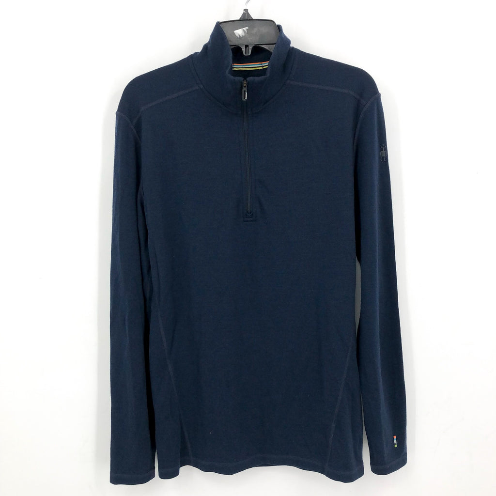 SMARTWOOL Men's Merino 250 Base Layer Top Medium Blue 1/4 Zip Long Sleeve NWOT