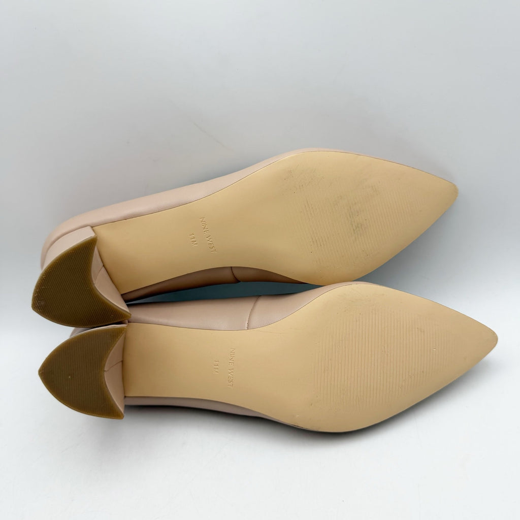 Nine West Womens lSSA Pumps Size 11 M Beige Nude Leather NWOB