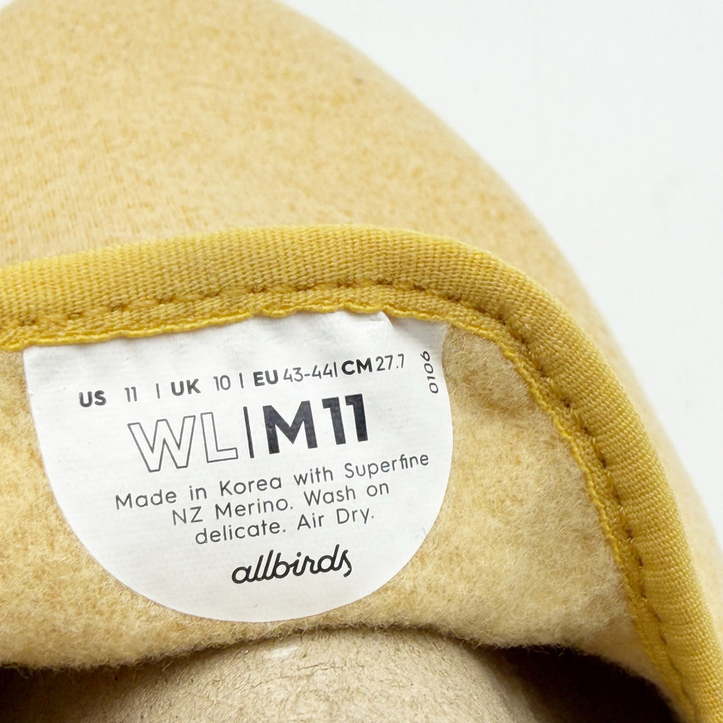 AllBirds Mens Wool Lounger Casual Sneakers Size 11 EU 43.5 Yellow Slip On NIB