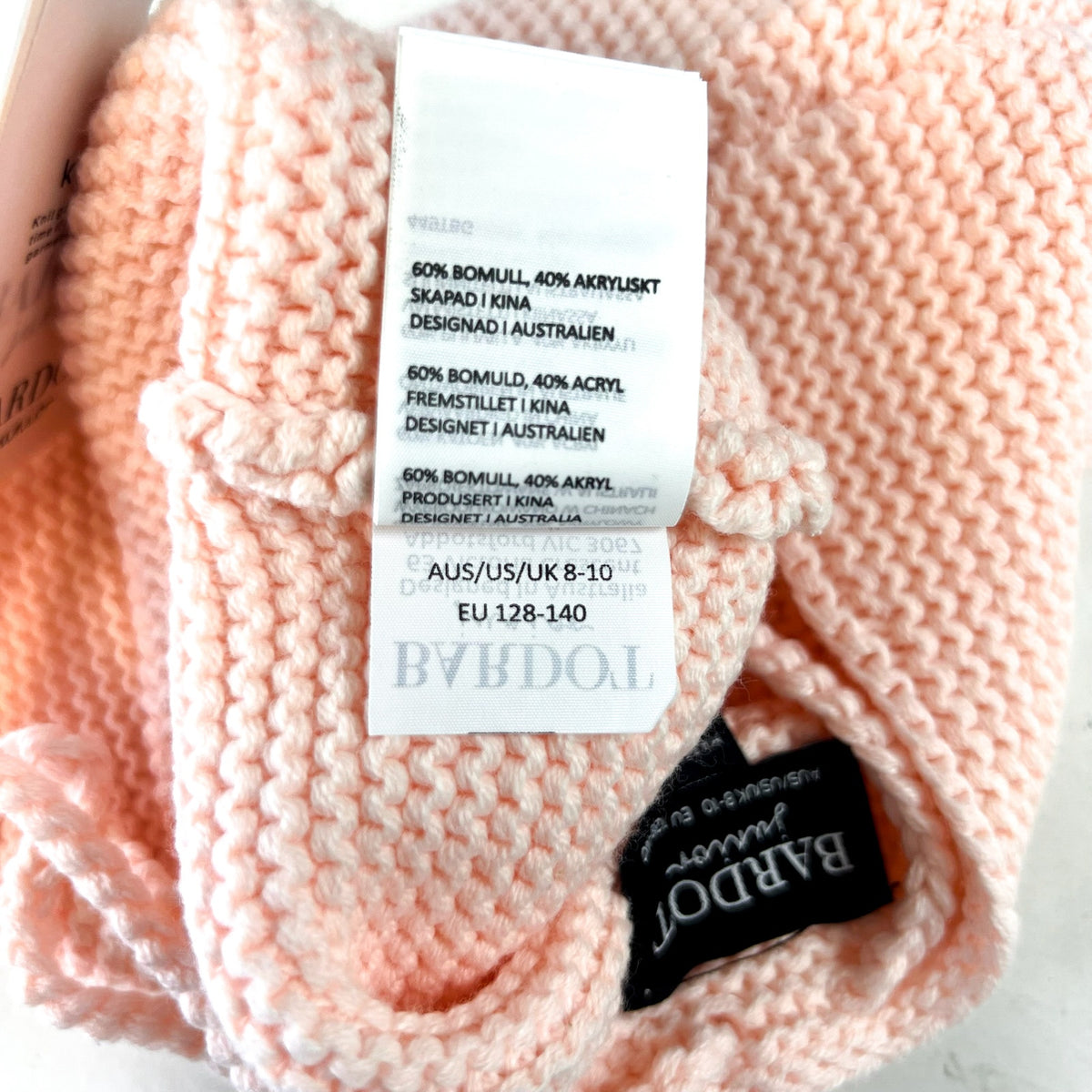 BARDOT JUNIOR Girls Andi Knit Tank Top Medium Size 8-10 Peach Pink Tie Back NWT