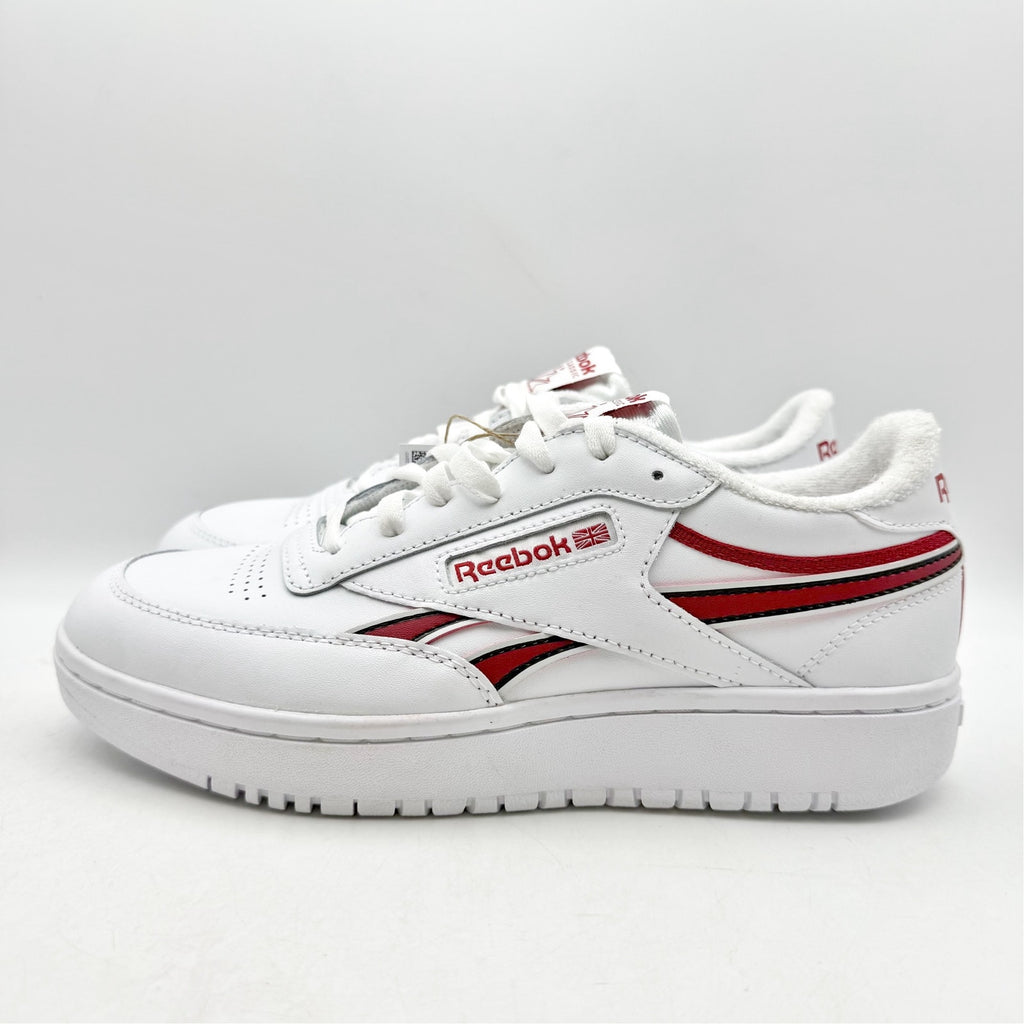 Reebok Womens Club C Double Sneaker SIZE 9 EU 40 White Red Leather NWT