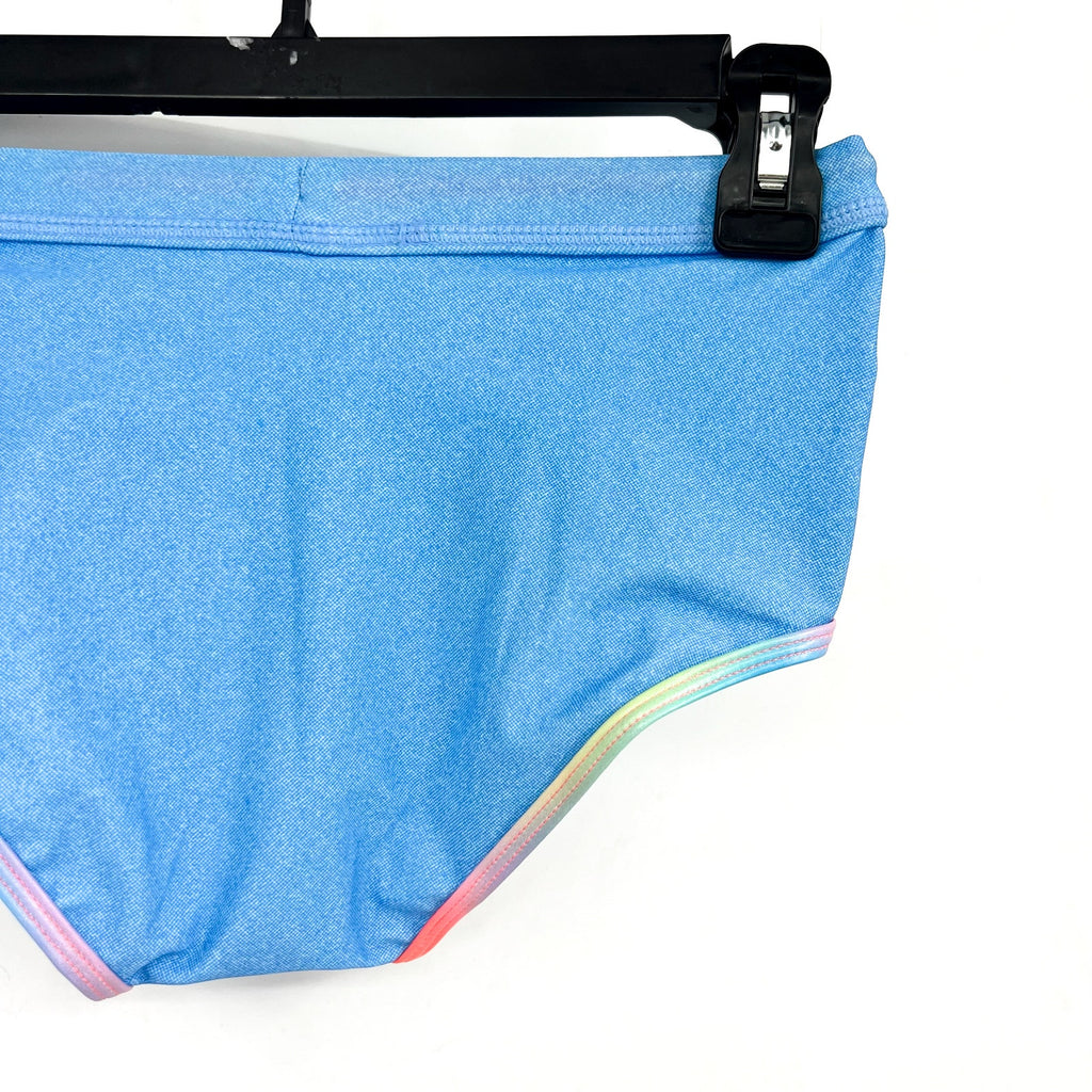 APPAMAN Girl's Stella Swimsuit Short Set Size 10 Blue Digital Denim UPF 50+ NWT