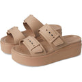 Crocs Womens Brooklyn Buckle Low Wedge Sandals Size 5 EU 34-35 Latte Brown NWT