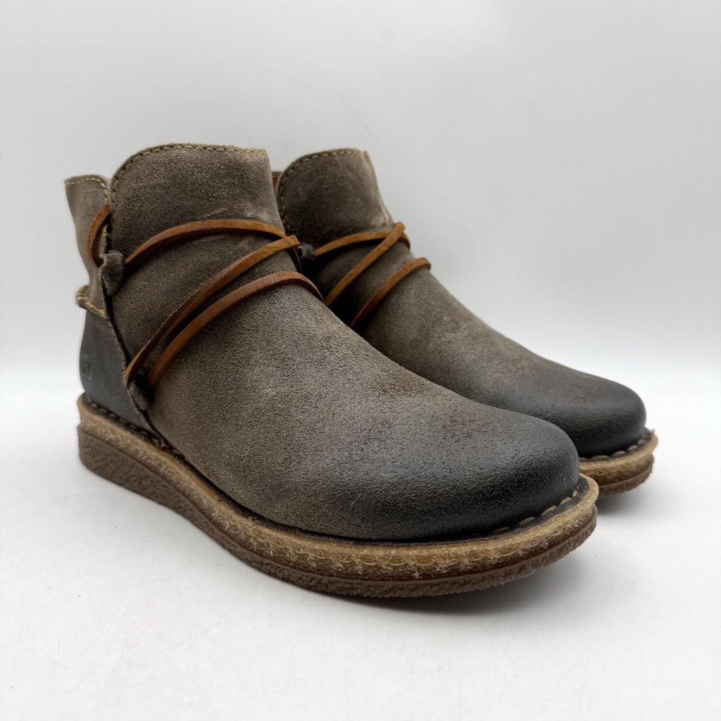 Born Womens Calyn Ankle Booties US 6 EU 36.5 Brown Grey Suede NWOB