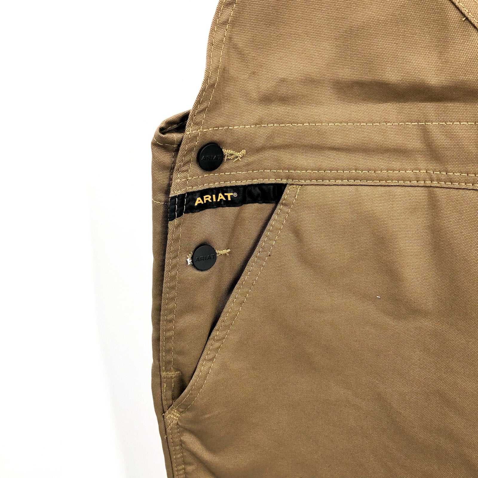ARIAT Men's Rebar Duracanvas Insulated Bib Overalls XXL Tan Khaki NWT