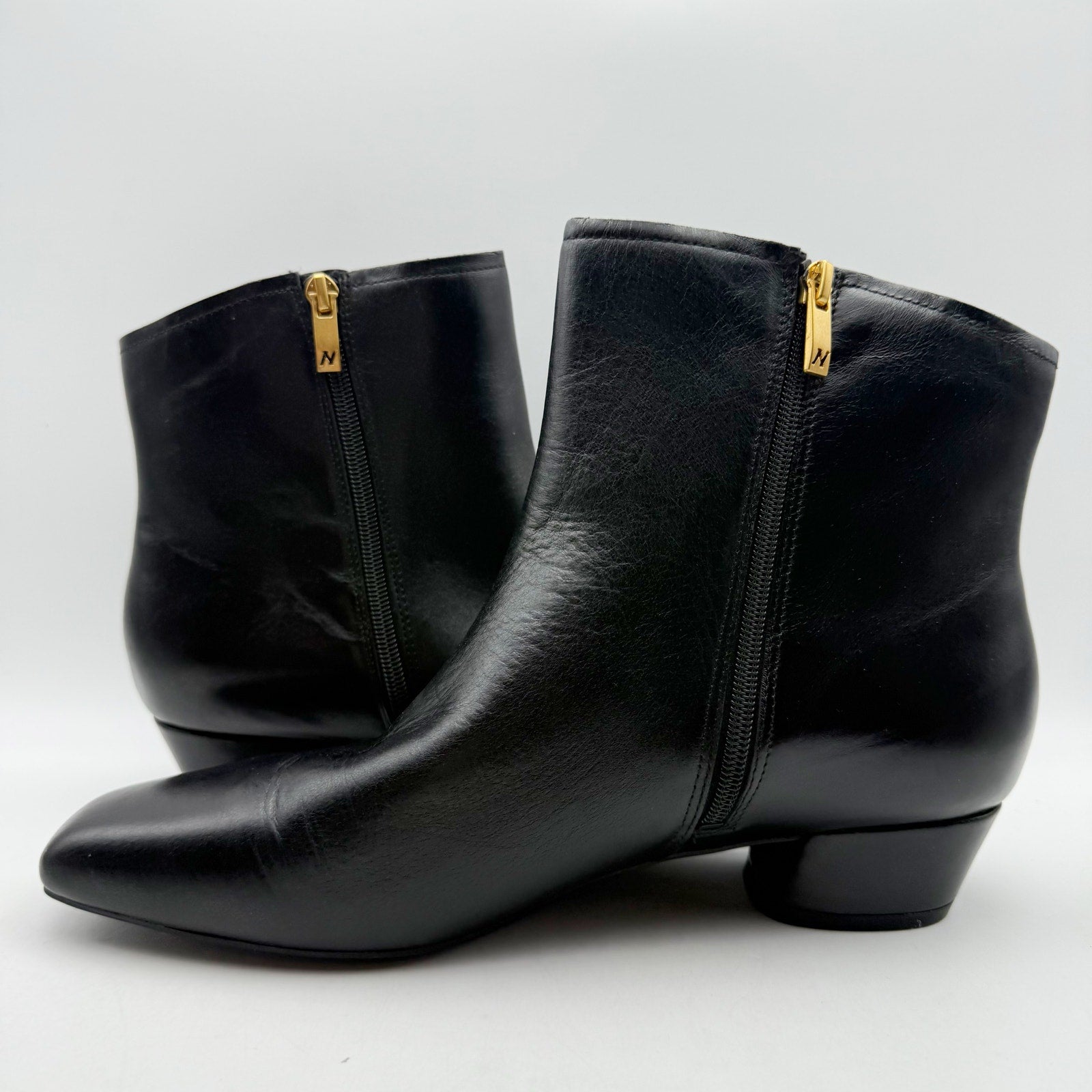 Naturalizer Womens Raffee Ankle Boots US 11 M EU 42 Black Leather Booties NWOB