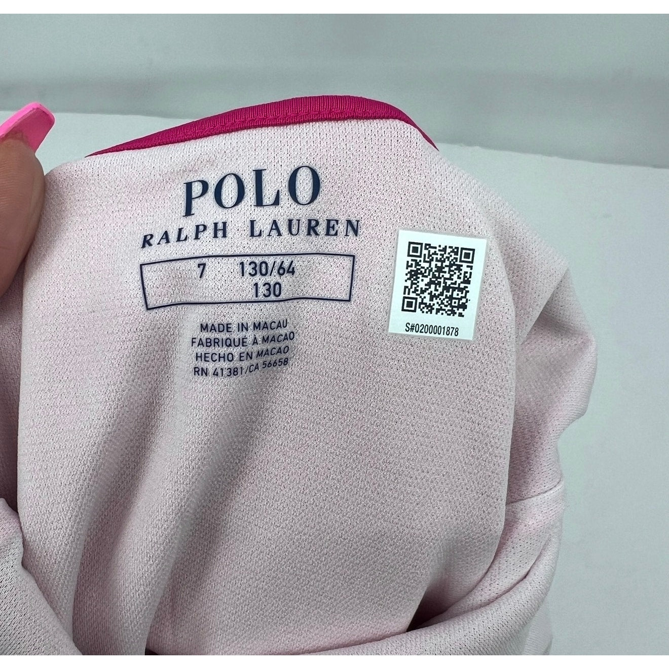 POLO RALPH LAUREN Girl's Jacquard One-Piece Swimsuit Size 7 Pink Stretch NWT