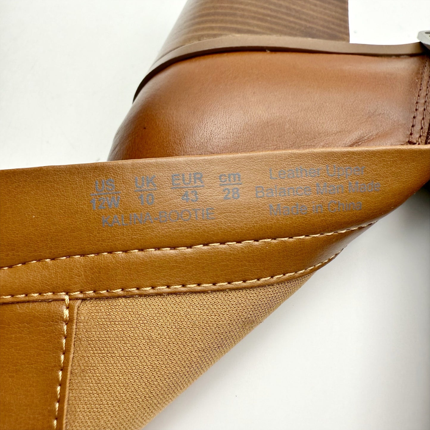 Naturalizer Womens Kalina Ankle Bootie US 12 Wide EU 43 Brown Leather NIB