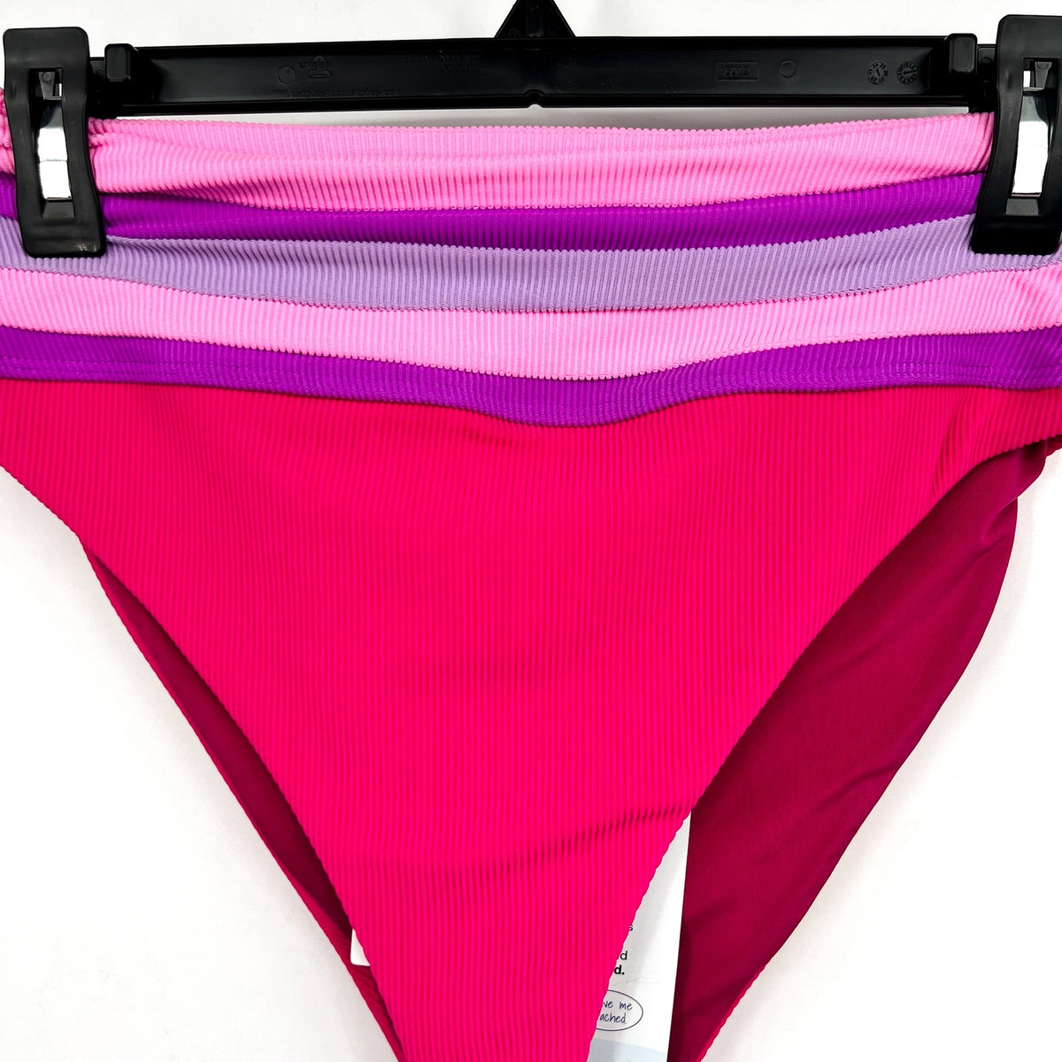 BEACH RIOT Millie High Waisted Bikini Bottom Small Pink Raspberry Colorblock NWT