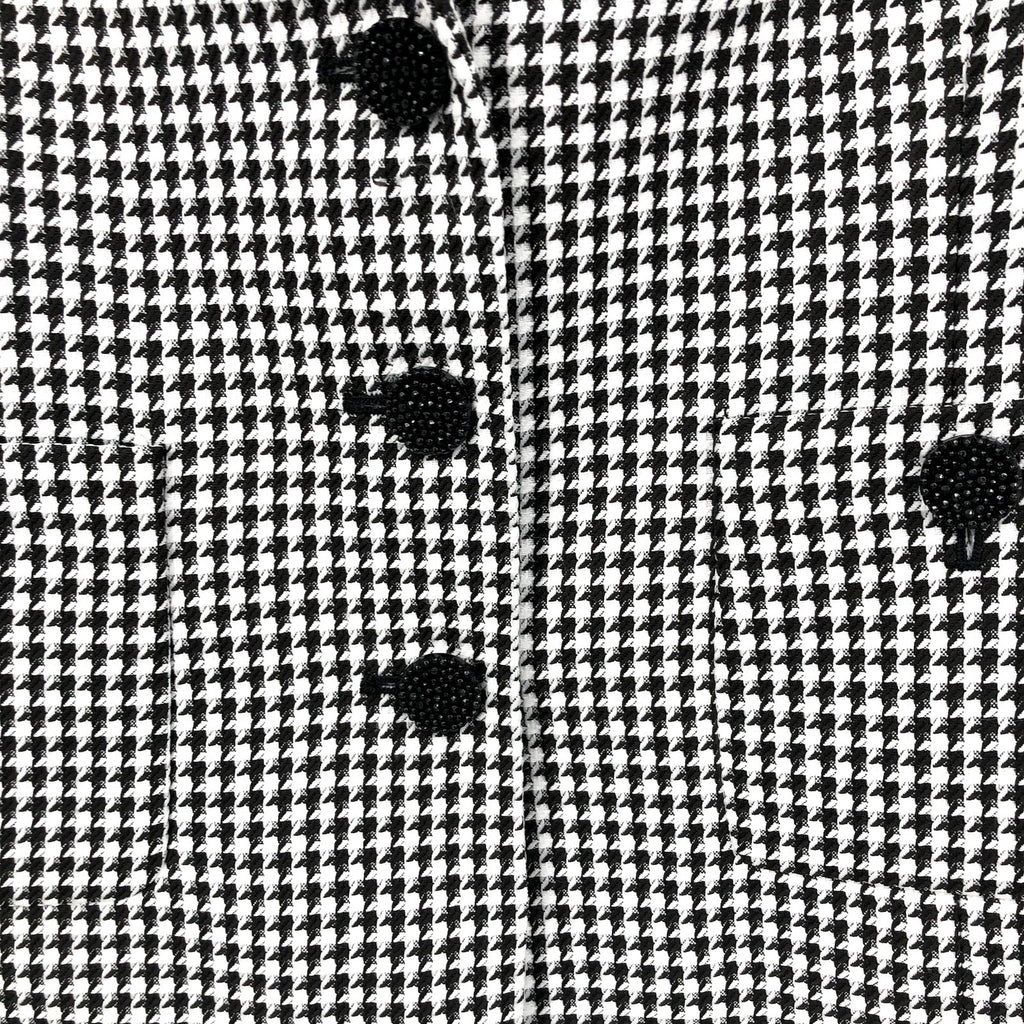 LE SUIT Women's Cropped Blazer Size 12 Black White Houndstooth Check NWT
