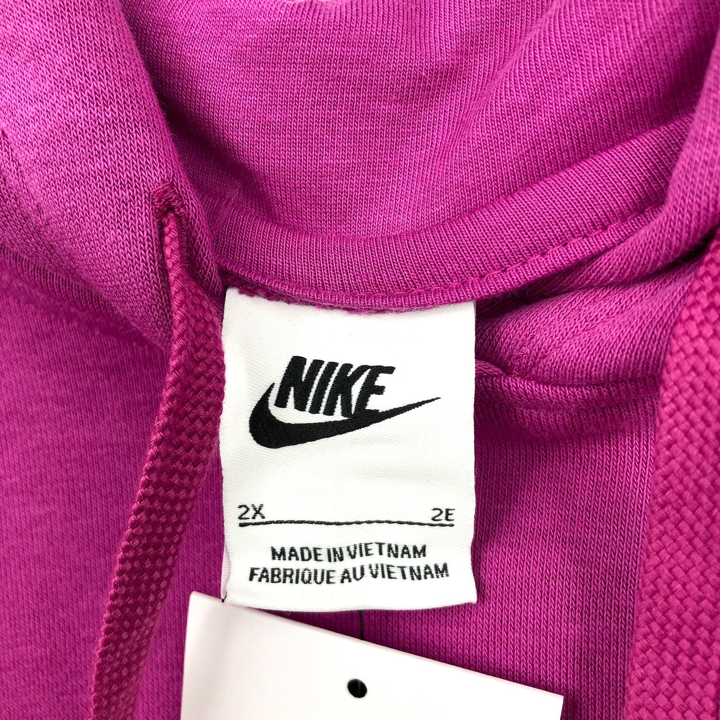 NIKE Womens Club Hoodie 2X Pink Fuschia Fleece Pullover Sweatshirt NWT
