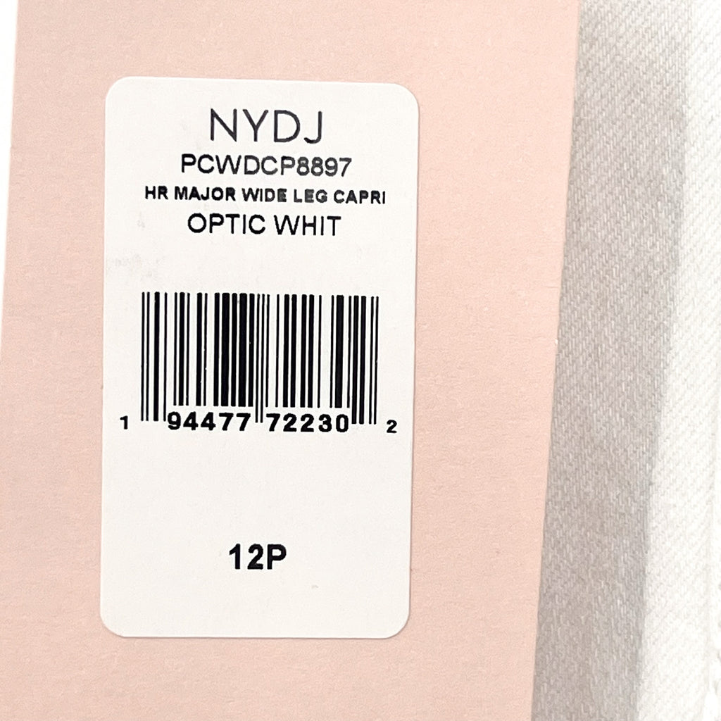 NYDJ Womens Cool Embrace Wide Leg Crop Jeans 12 PETITE Optic White NWT