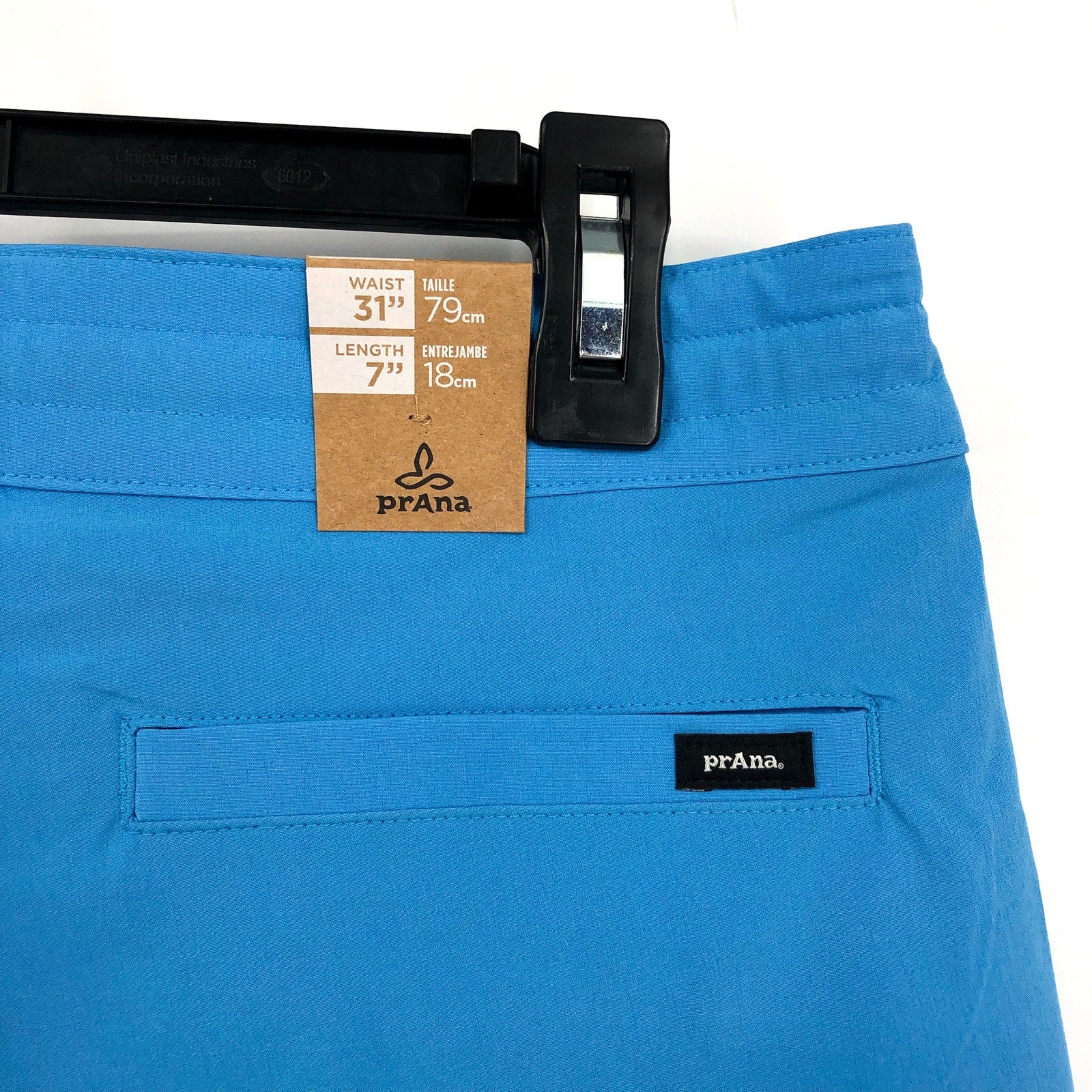 PRANA Men's Riveter Board Shorts Size 31 Blue Clear Sky 7" Inseam Drawstring NWT