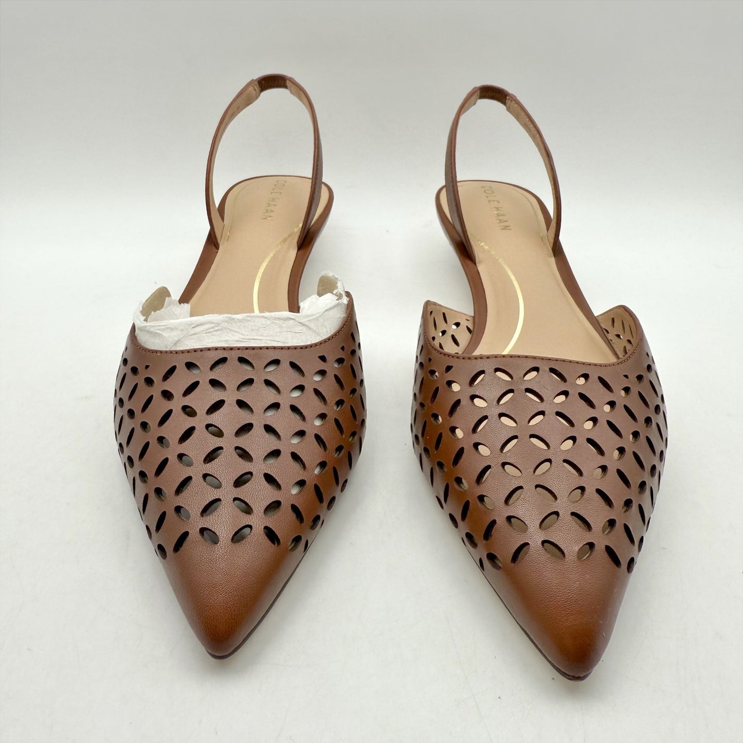 Cole Haan Womens Gilda Pumps US 10 B EU 40.5 Brown Perforated Leather NIB