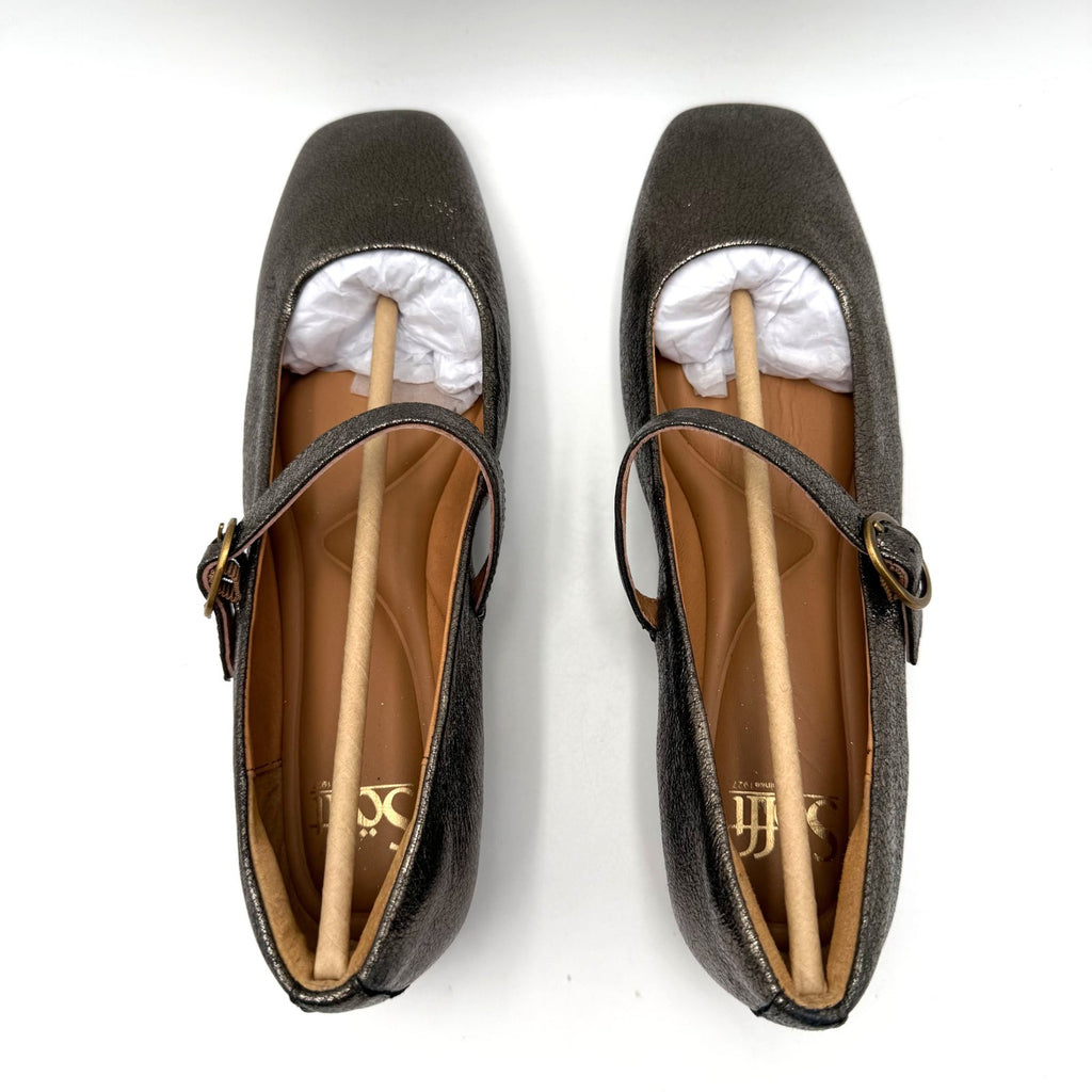 Sofft Womens Palma Mary Jane Flats Size 8.5 EU 39.5 Bronze Metallic Leather NIB