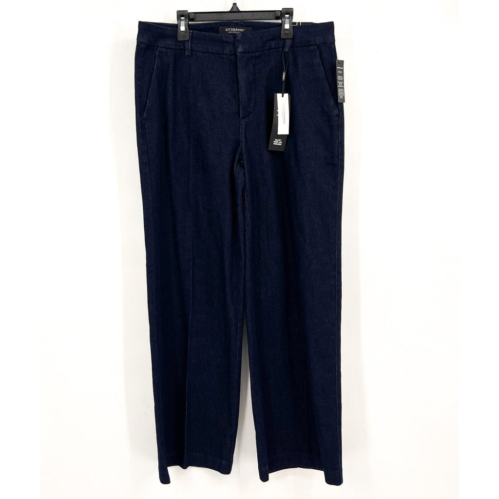 LIVERPOOL Womens Kelsey Wide Leg Denim Trousers US 10 Size 30 Blue Indigo NWT