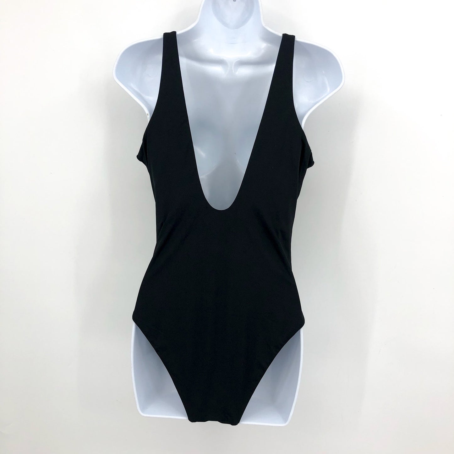 SEAFOLLY COLLECTIVE Women's V Neck One Piece Swimsuit Size 12 Black