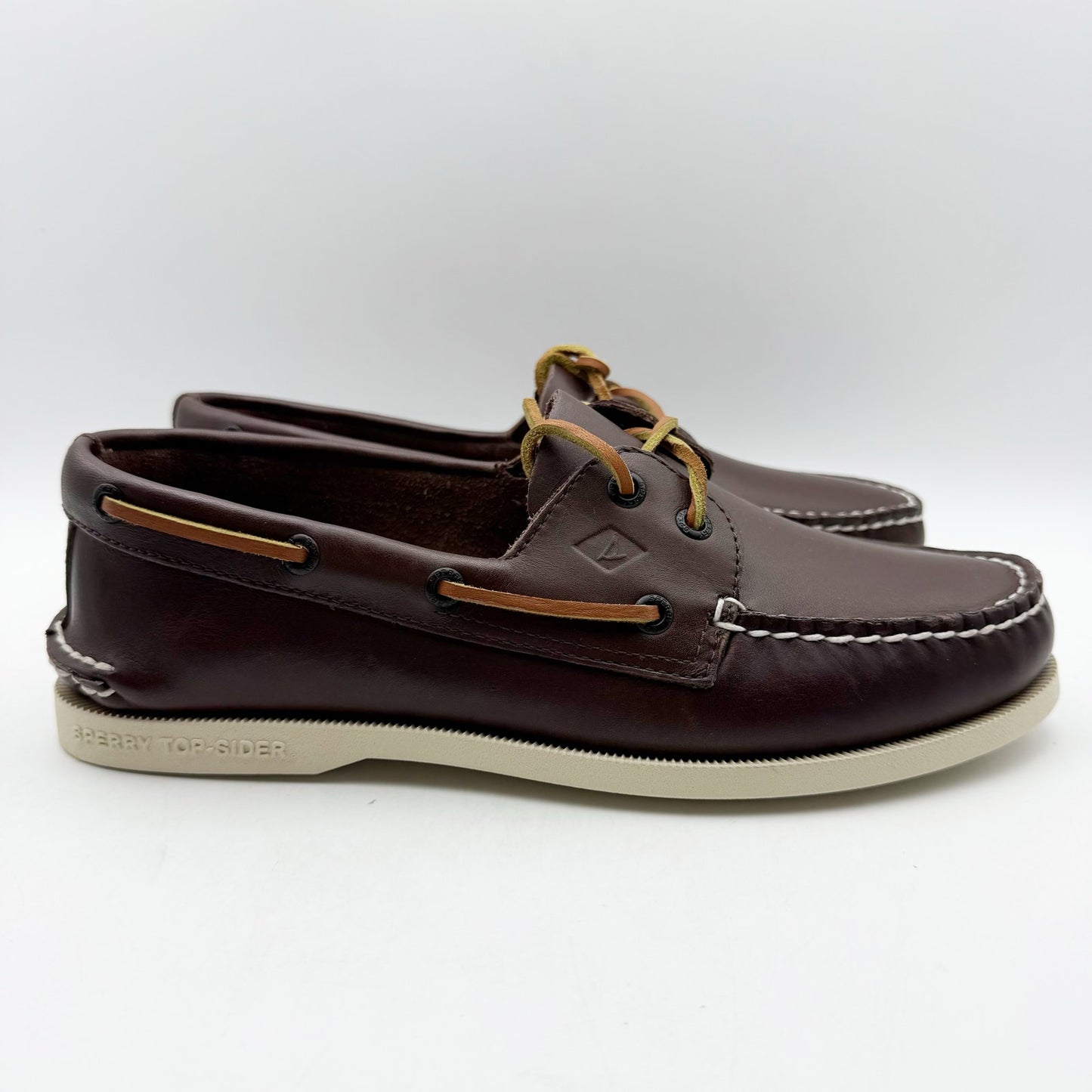 Sperry Mens Authentic Original 2-Eye Boat Shoes US 8 XW EU 41 Brown Leather NIB