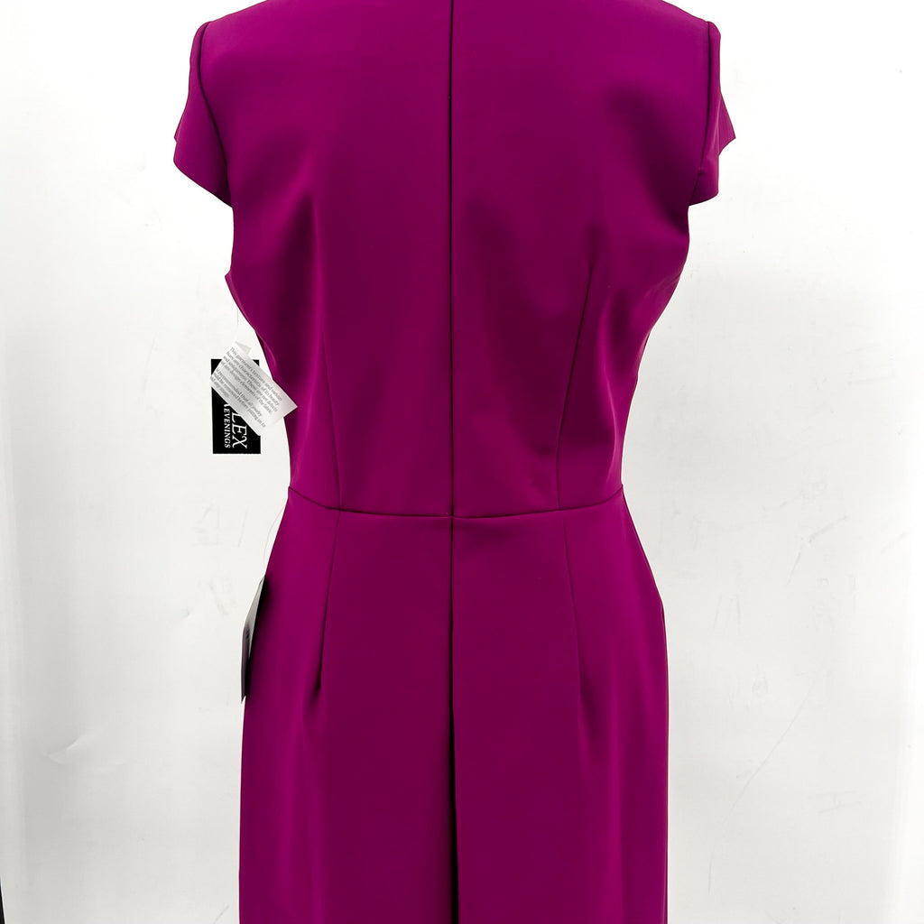 Alex Evenings Women's Short Cascade Sheath Dress Size 12 Pink Passion NWT