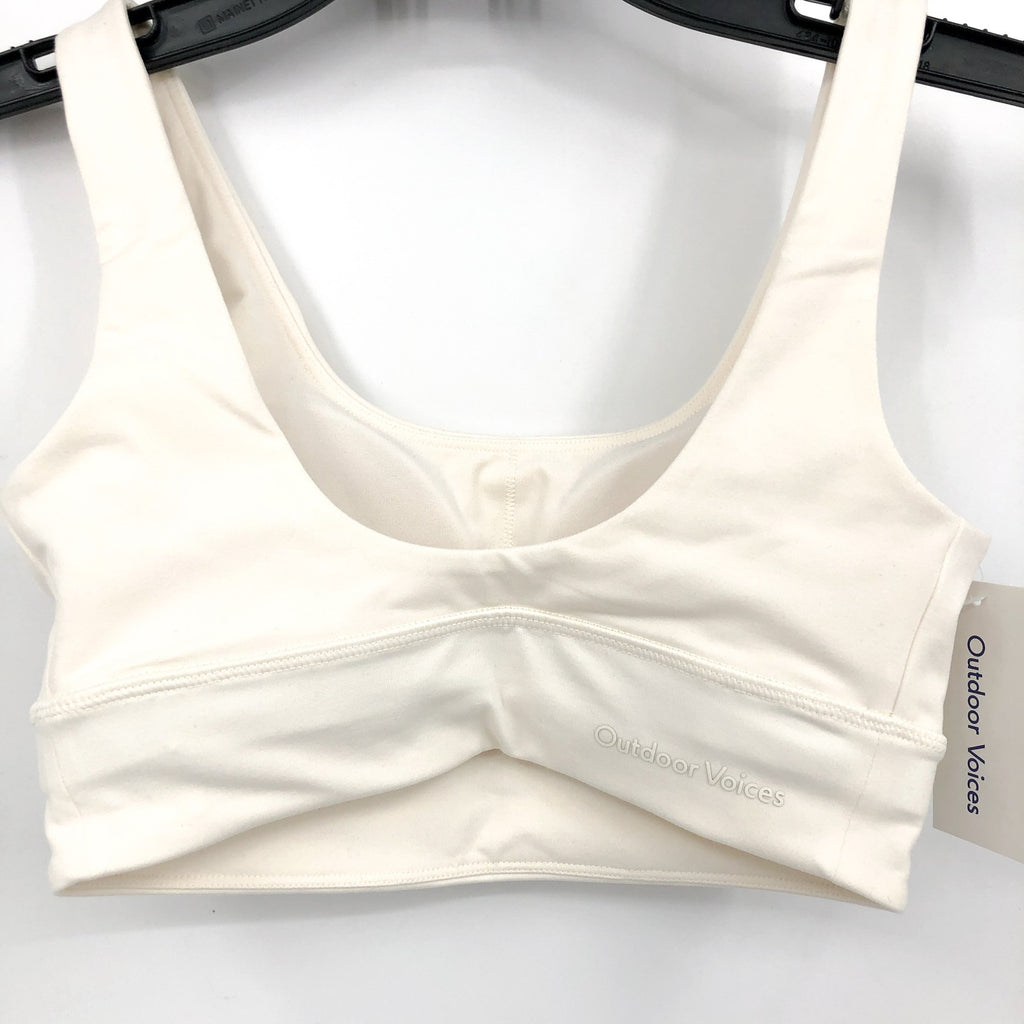 OUTDOOR VOICES Women's FreeForm Scoop Bra XXS White Milk Stone NWT