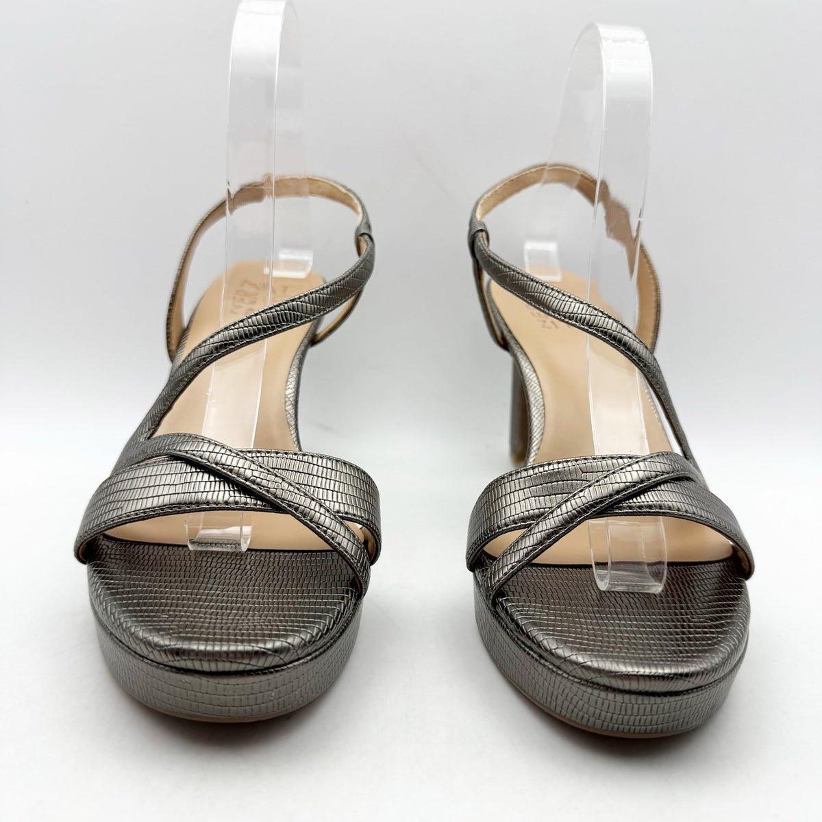 Naturalizer Womens Abby Heeled Sandals Size 9 M Grey Snake Print NIB
