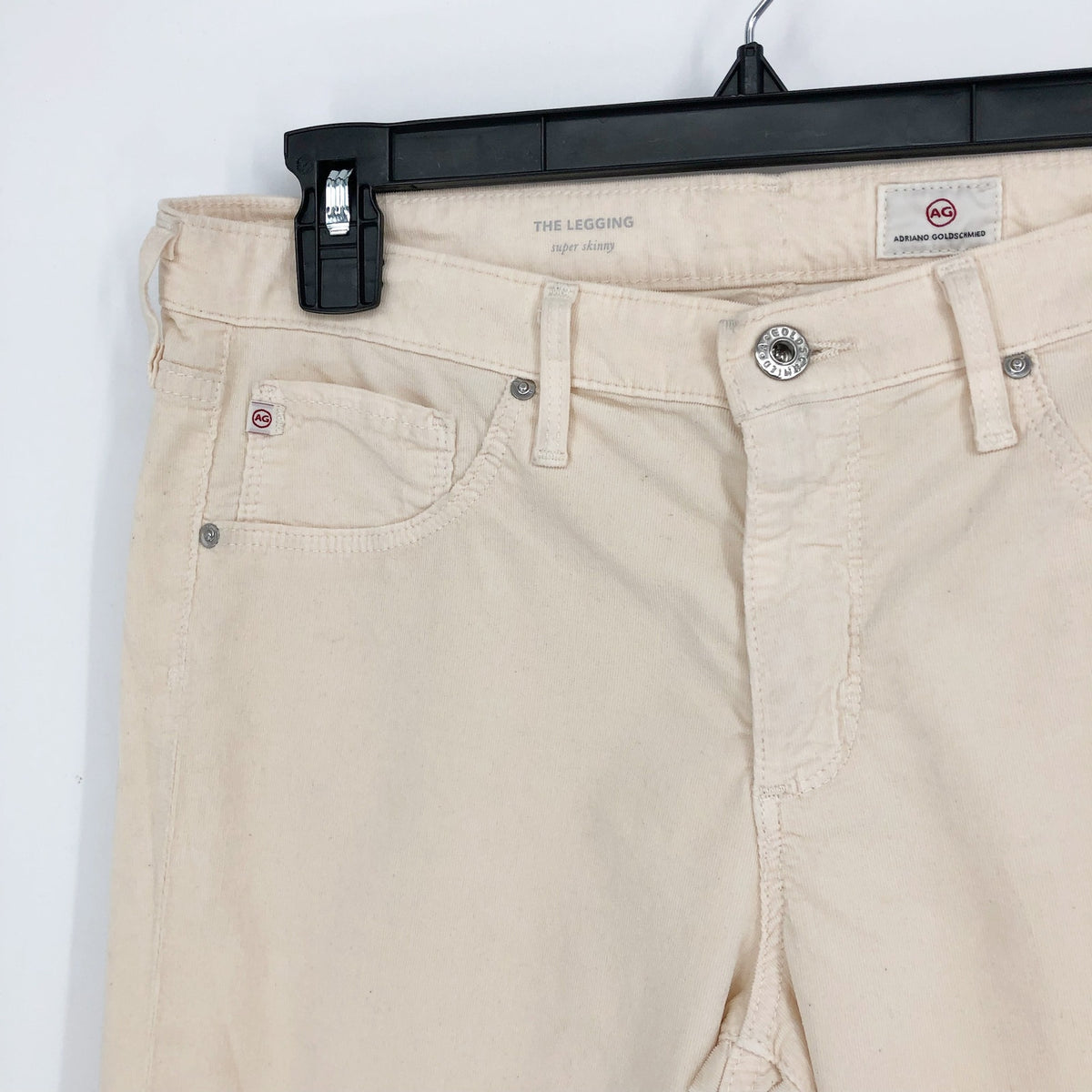 AG Adriano Goldschmied Womens The Legging Ankle Jeans Size 30R Cream Cords NWT