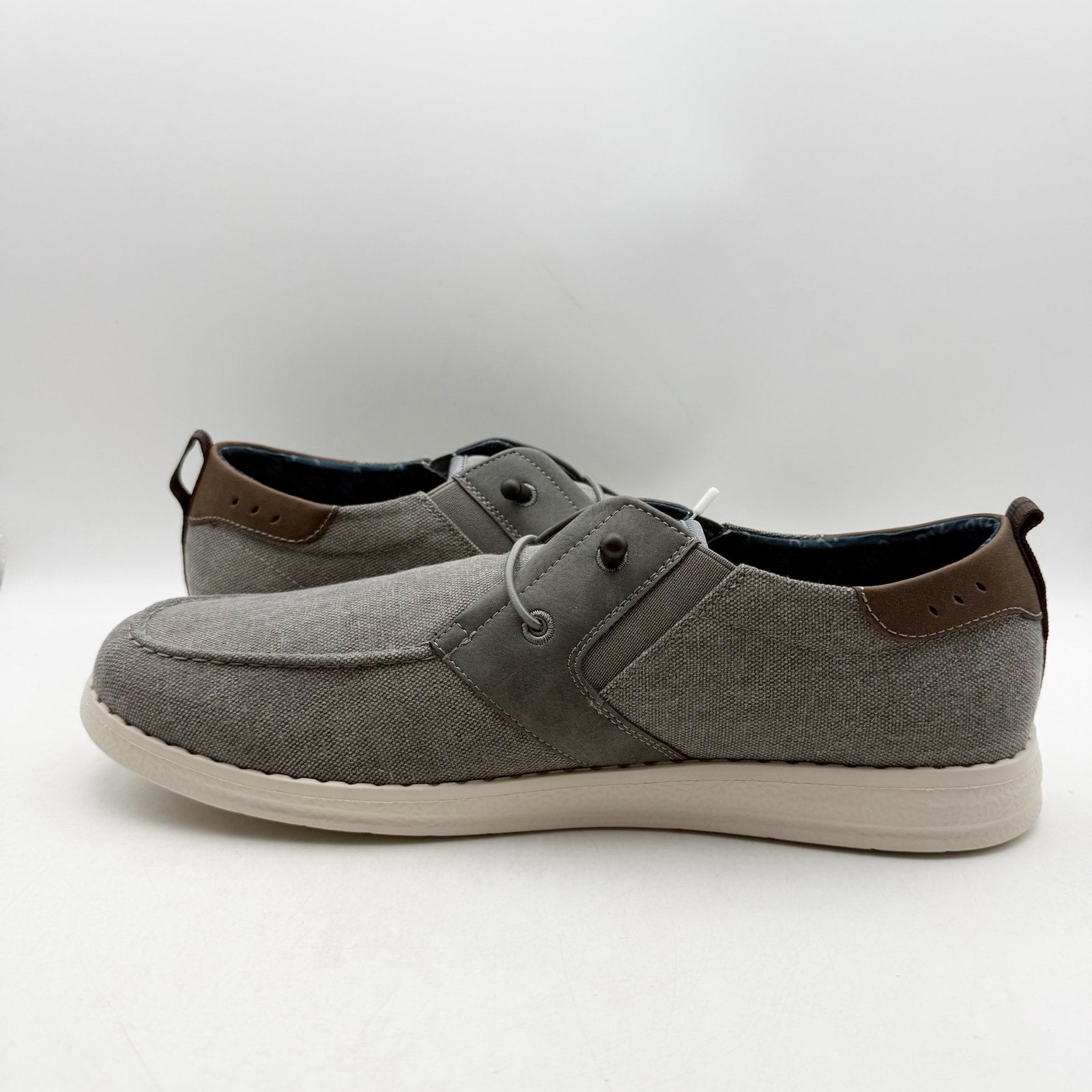 Nunn Bush Mens Brewski Slip on Casual Shoes US 13 M Grey Knit NIB