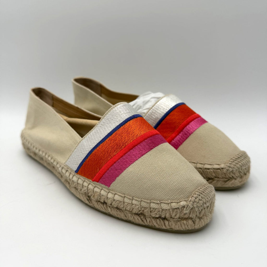 Castaner DVF Womens Klea Espadrille Flats Size 7 EU 37 Cream Pink Ribbon NWOB