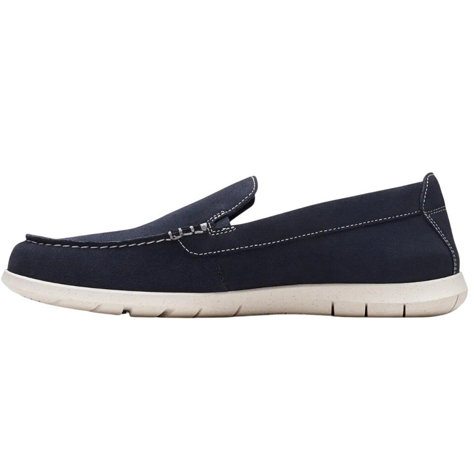 Clarks Mens Flexway Step Casual Sneakers Size 8.5 EU 41.5 Navy Blue Suede NWOB