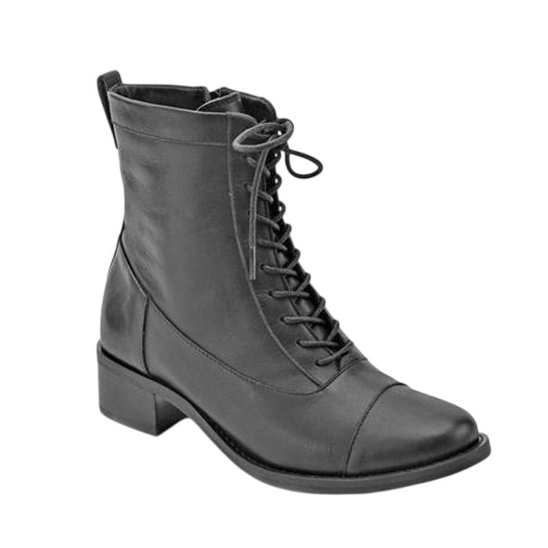 David Tate Womens Explorer Boot US 9 M EU 40 Black Leather Lace Up NIB