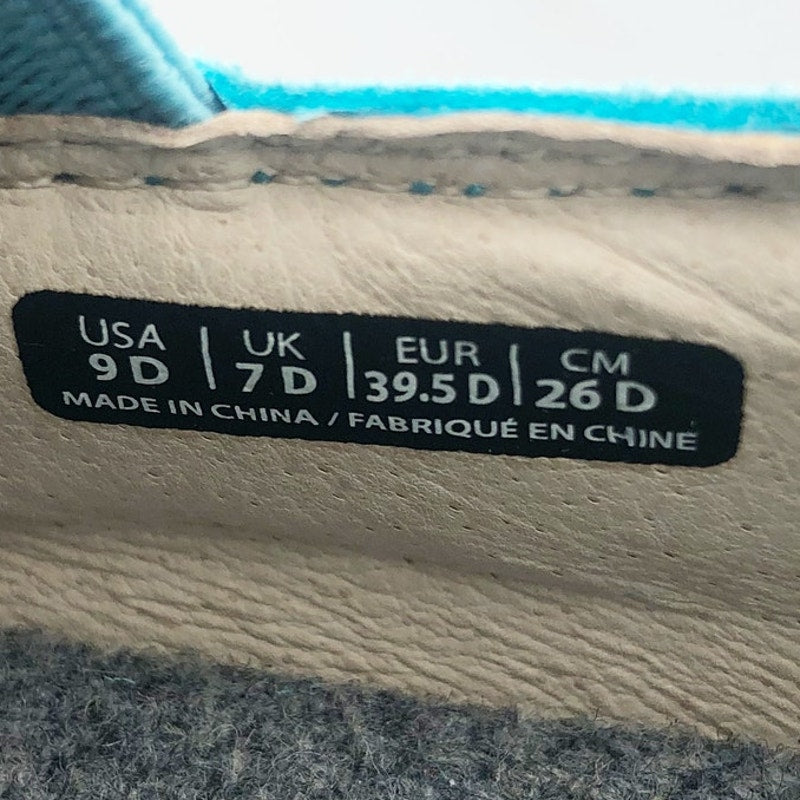 Spenco Womens Saylor Slip On Sneakers Size 9 WIDE Aqua Sea Blue Leather NIB