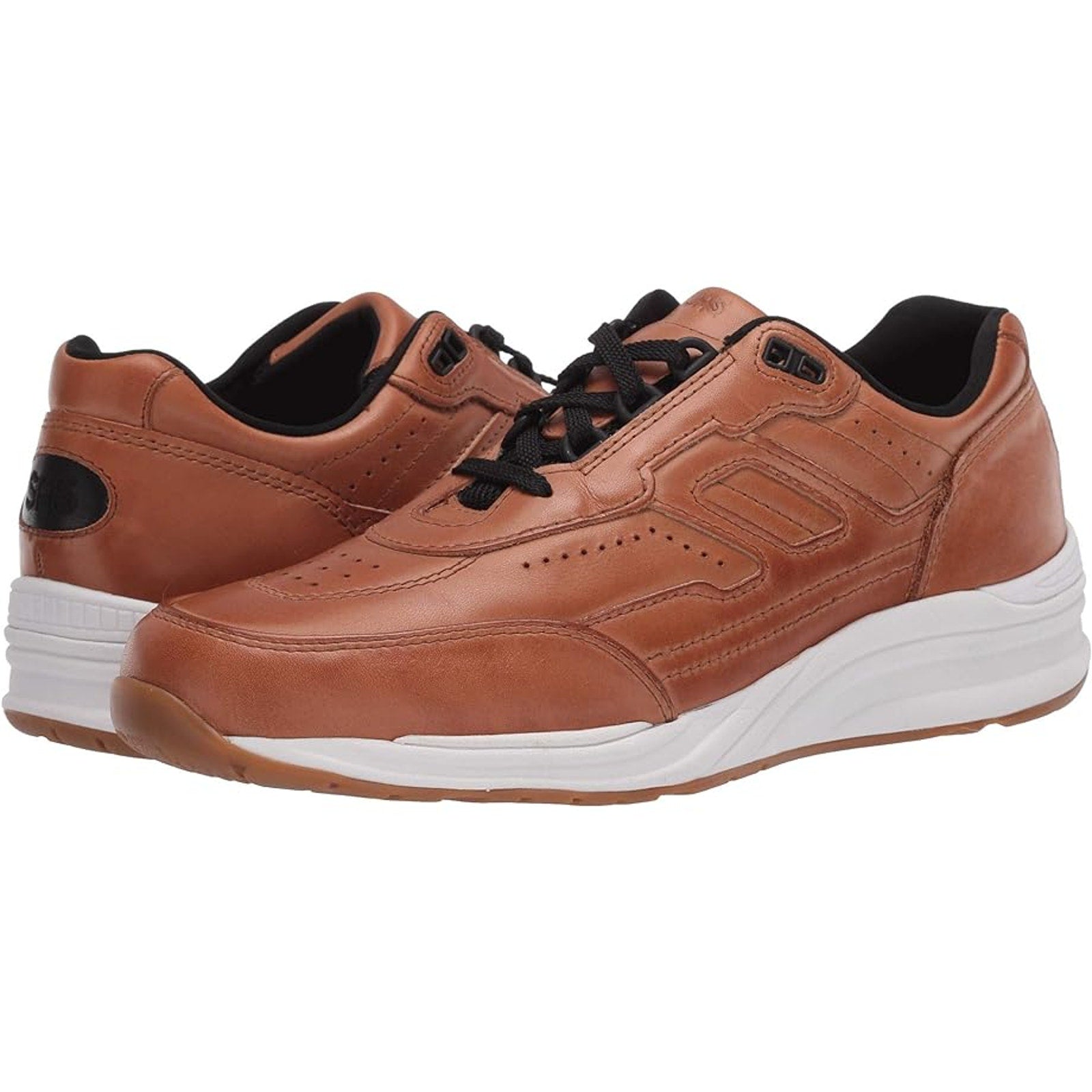 SAS Mens Journey Lux Leather Sneakers US 9.5 M Brown White Lace Up NIB