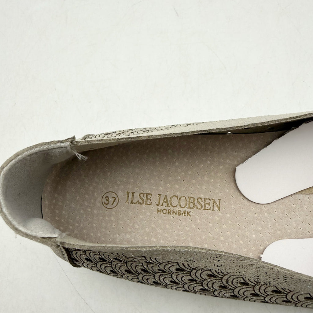 ILSE JACOBSEN Womens Tulip 0026 Ballet Flats EU 37 US 6 Silver Glitter NWOB